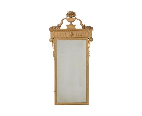 A GILTWOOD AND COMPOSITION PIER MIRROR IN NEO-CLASSICAL TASTE19TH CENTURY179 x82cm