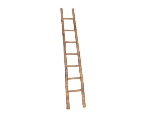 A FLIGHT OF VICTORIAN SIMULATED BAMBOO STEPSLATE 19TH CENTURY200cm highCondition Report: Marks, knocks, scratches, indentatio