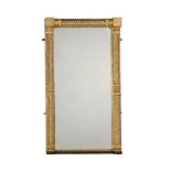 A GEORGE IV GILTWOOD OVERMANTEL WALL MIRROR