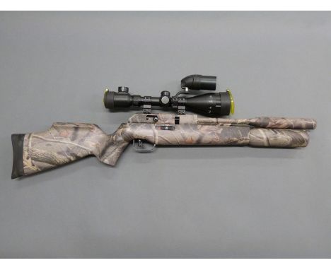 BSA Super Ten .22 air rifle with Richter Optik 3-9x50E scope, scope shades, Logun rifle lamp, spare magazines, accessories, p