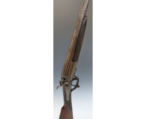 Unnamed Birmingham made 12 bore single barrelled hammer action shotgun with rotary underlever, chequered grip and forend and 
