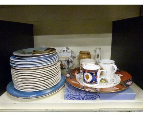 Royal commemorative and souvenir ware, cabinet plates including Laura Knight Edward VIII mug, Aynsley, Wade teapot, Carlton, 