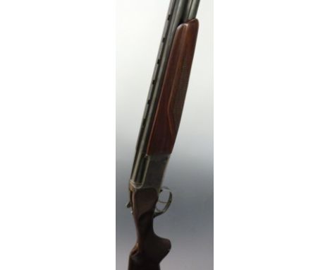 Baikal 27E 12 bore over and under ejector shotgun with engraved scenes of birds to the lock, engraved top lever, trigger guar
