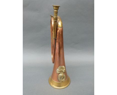 A 23rd Royal Welsh Fusiliers brass and copper bugle