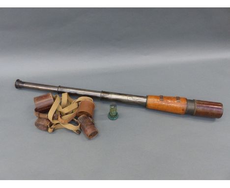 Negretti & Zambra WWI three draw military telescope marked Tel Sig (MK IV) and GS, Negretti & Zambra London 1916 No 15658 and