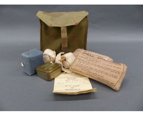 A 1943 Air Ministry first aid kit and contents