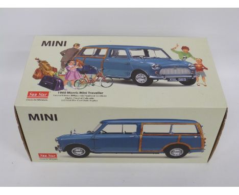 Sun Star 1:12 scale diecast model limited edition 1960 Morris Mini Traveller, in original box.