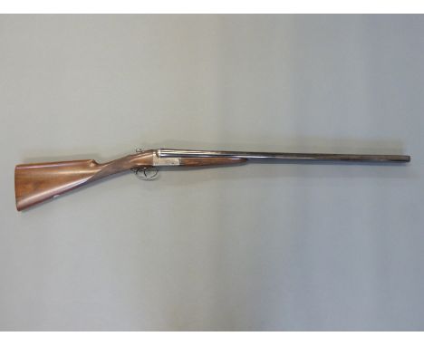 Webley and Scott 12 bore side by side ejector shotgun with named and engraved locks, chequered grip and forend, double trigge