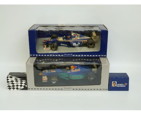 Two Minichamps Paul's Model Art 1:18 scale diecast model Formula 1 cars HHF Edition Sauber Ford Zetec C15 and J.Villeneuve Wi