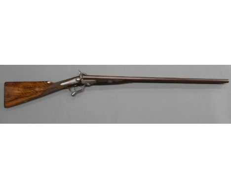 Edward London of London 12 bore side by side hammer action pinfire shotgun with named locks engraved with scenes of pheasants