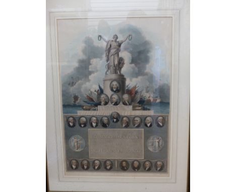 A commemorative print relating to the Battle of Cape St Vincent after R Snairke and engraved by I Parker, 63 x 43cm