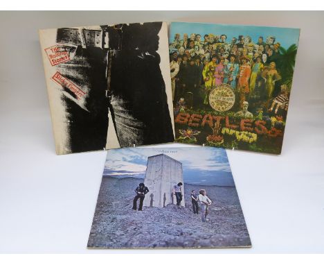 Approximately 25 albums including The Rolling Stones Sticky Fingers, The Beatles Sgt Pepper (with Strawberry inner and cut ou