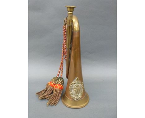 An Argyll & Sutherland Highlanders brass and copper bugle