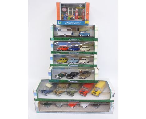 Seven Cararama and MiniRama 1:43 scale diecast model car sets, all in original boxes