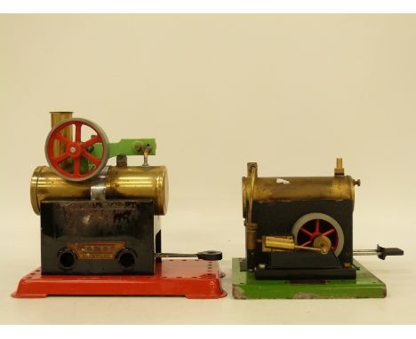 An S.E.L live steam engine and a Mamod stationary engine 