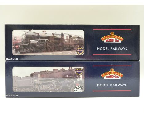 Two Bachmann 00 gauge BR locomotives 4-6-0 Crab 42942 Weathered 32-179 and 2-6-0 Ivatt Class 4 43096 32-579, both in original