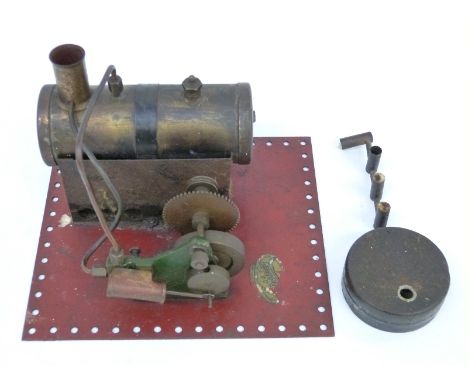 Hobbies SE3 live steam stationary engine on flat Meccano type base 