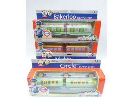Three Bachmann Underground Ernie Inspection Vehicle Electric Trains, Bakerloo, Jubilee, Circle, Victoria, Brooklyn, all in or