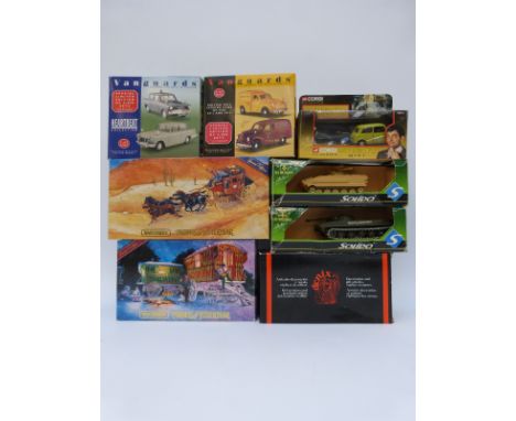 Eight Corgi, Vanguards, Matchbox Models of Yesteryear, Solido and Denix diecast model vehicles including Police Vans, tanks, 