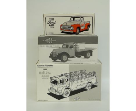 Three First Gear 1:34 scale diecast model commercial vehicles comprising limited edition Eastwood Automobilia 1953 White 3000