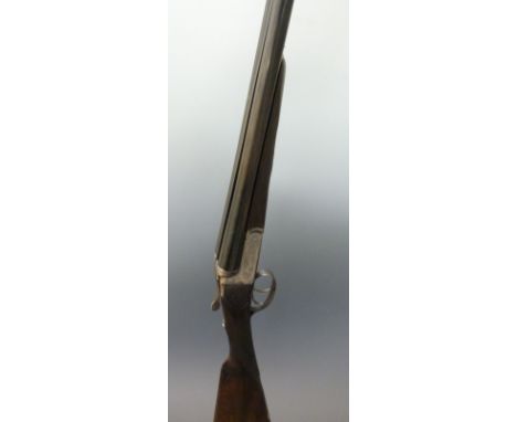 F P Baker & Co 20 bore side by side ejector shotgun with named and engraved locks, chequered grip and forend, double trigger,