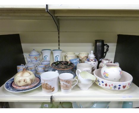 Susie Cooper for Wedgwood pair of Ashmun pattern goblets, tea ware, possibly early Shelley, Mason's, lustre jug with knot han