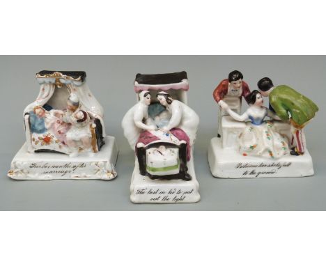 Three ceramic fairings, tallest 8cm