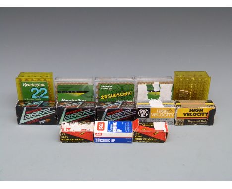 Nine-hundred .22 rifle cartridges, all in original boxes, some unopened.  PLEASE NOTE THAT A VALID RELEVANT FIREARMS/SHOTGUN 