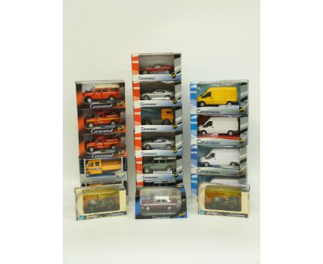 Eighteen Cararama 1:43 scale diecast model vehicles including Jeep, fire vehicles etc, all in original boxes