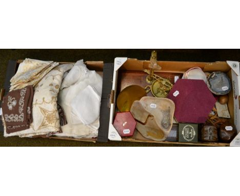A Perthshire millefiori paperweight, marked '1980 P'; with another paperweight; a pair of carved figural bookends; an onyx di
