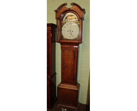 ~ An oak thirty hour longcase clock, circa 1800