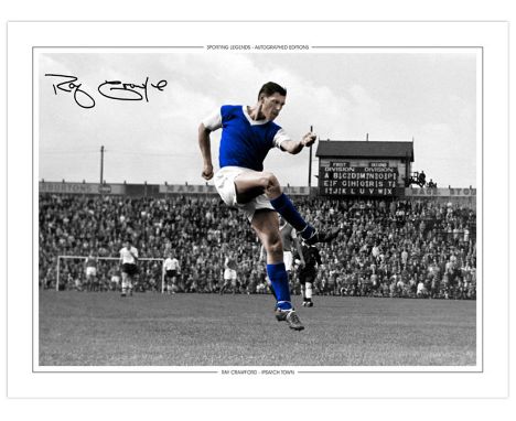 Autographed Ray Crawford 16 X 12 Edition: A Superbly Produced 16 X 12 Autograph-Edition Depicting Ipswich Town Centre-Forward