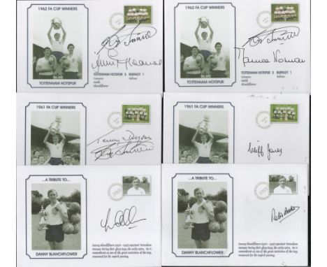 Football. Tottenham Hotspurs FC Collection of 6 Signed Tottenham First Day Covers. Signatures include Jimmy Greaves, Bobby Sm