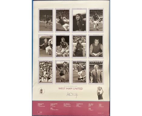 Football Alan Taylor signed 24X16 West Ham United FA Cup Kings 1975 commemorative montage team print. Some Damage Present. Go