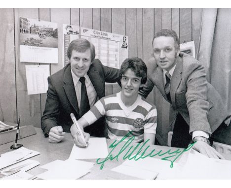 Autographed Frank Mcgarvey 8 X 6 Photo: B/W, Depicting Celtic Manager Billy McNeil And His Assistant John Clark Posing With N