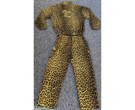 Boxing Prince Naseem Hamed personally owned Joe Bloggs Sports Leopard print track suit with detailed embossing on the back Pr