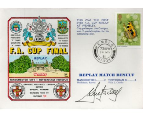 Football. Tottenham Hotspur Legend Ricky Villa Signed FA Cup Final Man City V Tottenham Hotspurs First Day Cover. British Sta