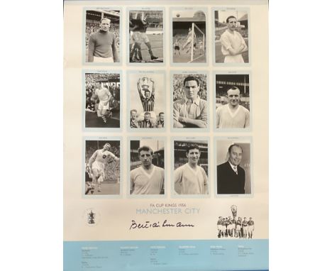 Football Bert Trautman signed 23x16 Manchester City FA Cup Kings 1956 limited edition big blue tube montage team print no 265
