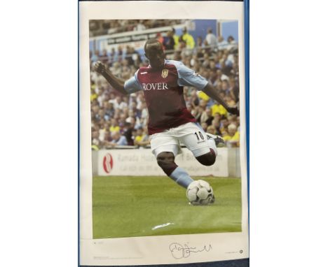 Football Darius Vassell signed 24x16 Big Blue Tube print pictured in action for Aston Villa in 2003 limited edition 4/250. So