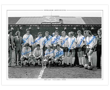 Autographed Derby County 16 X 12 Edition: A Superbly Produced 16 X 12 Autograph-Edition Depicting Derby County Players And Co