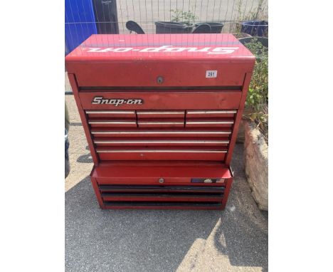 A Snap-on tool box &amp; a Mac toolbox with some Snap-on tools &amp; others