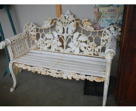 An ornate Coalbrookdale cast iron garden bench. COLLECT ONLY. 