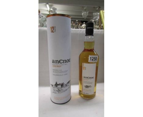 A boxed Ancnoc 12 year Highland single malt scotch whisky. 