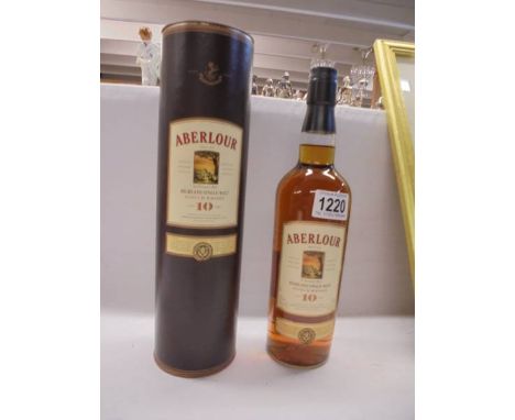 A boxed Aberlour 10  year Highland single malt scotch whisky. 