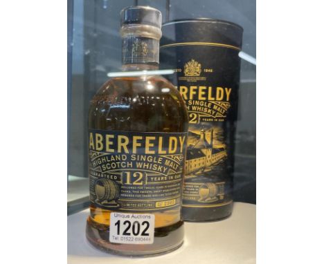 A boxed Aberfeldy 12 year Highland single malt scotch whisky. 