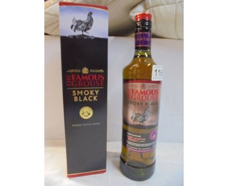 A boxed The Famous Grouse Smoky Black blended scotch whisky. 