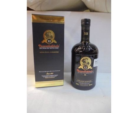 A boxed Bunnahabhain 12 year single malt Scotch whisky. 