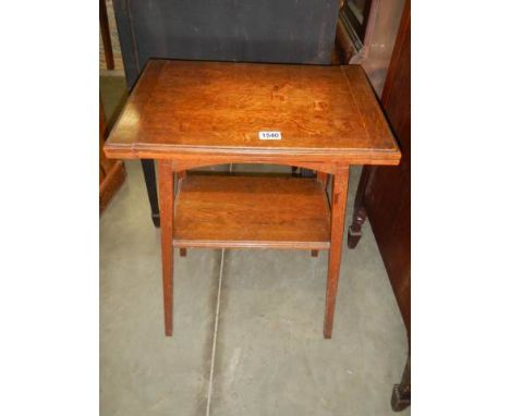 An oak fold over card table, COLLECT ONLY. 