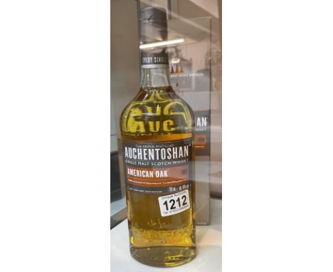 A boxed Auchentoshan American oak single malt scotch whisky. 