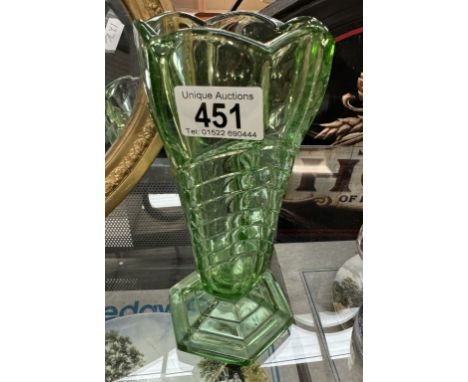 An art deco green vase